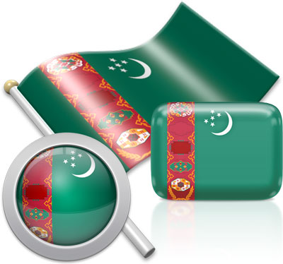 Turkmen flag icons pictures collection