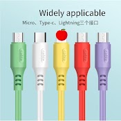 Dây Cáp Sạc Nhanh 3A Tương Thích Với Iphone / Micro Usb / Type - C Màu Sắc Macaron