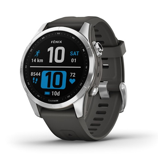 Đồng hồ thông minh GPS Garmin Fenix 7S, Màu Bạc với dây màu xám Graphite, SEA (010-02539-05)