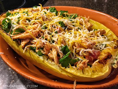 stuffed, spaghetti squash, low carb, 21 day fix, healthy, clean 