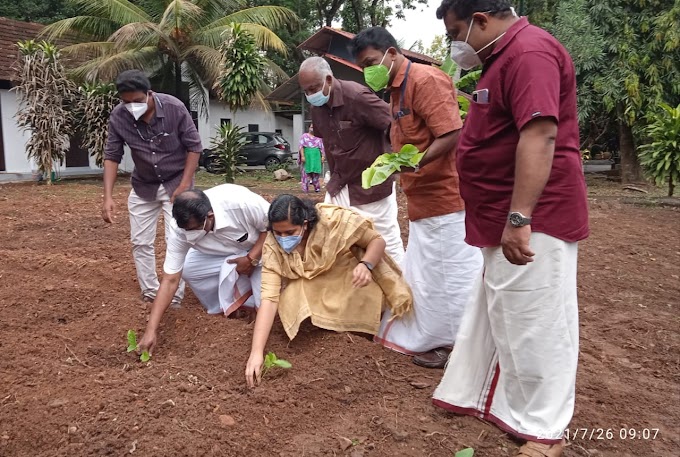 ഔദ്യോഗിക വസതിയിൽ പച്ചക്കറി നട്ട് മന്ത്രി 