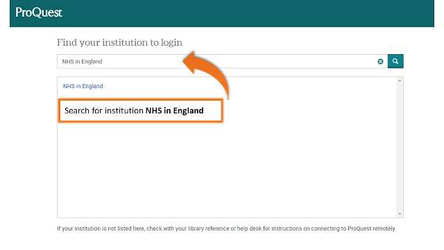Search box showing NHS in England in the results