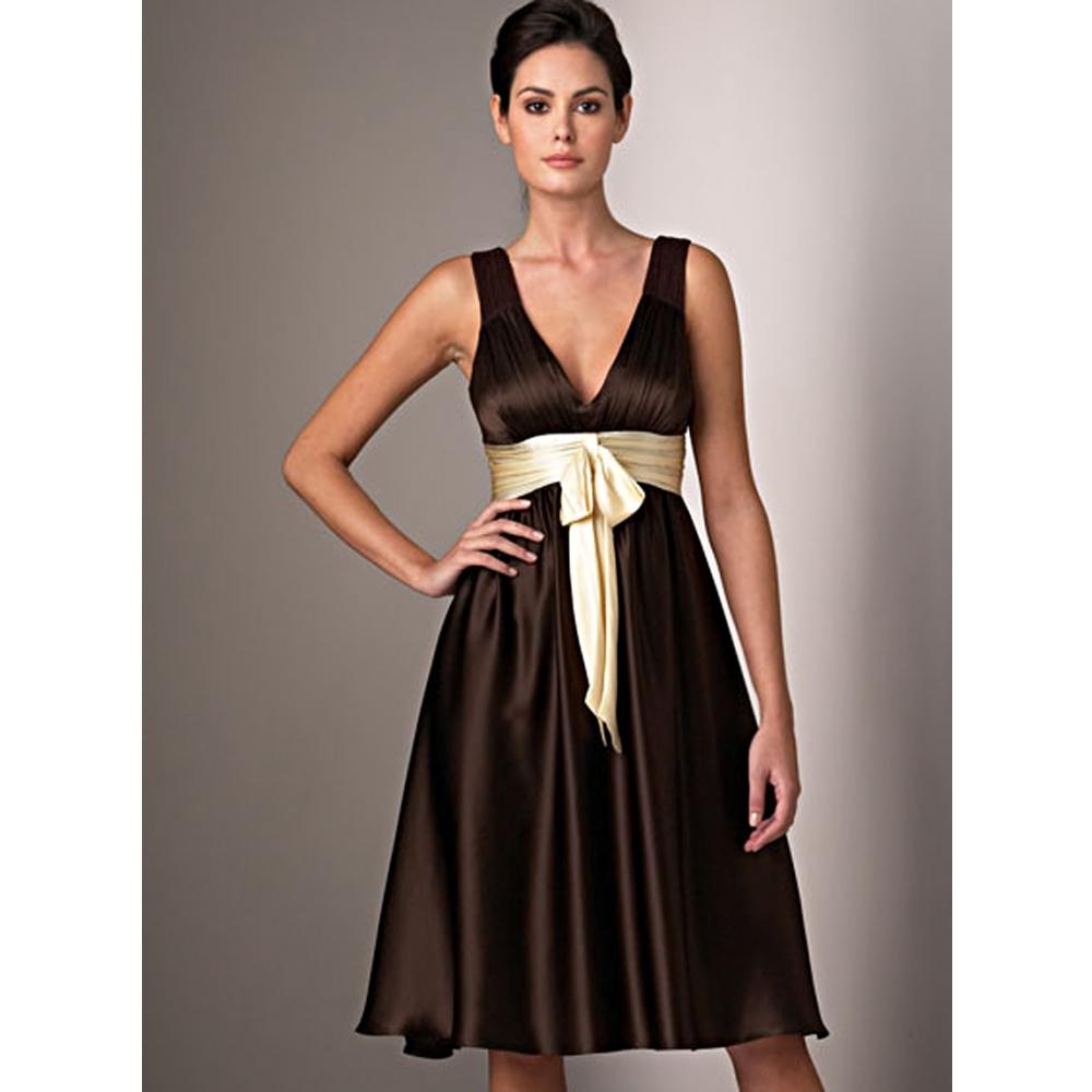 Brown gold sash satin