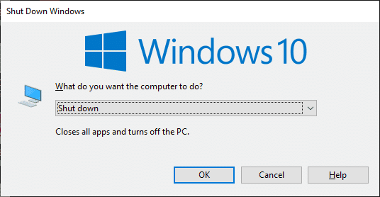 이제 Alt와 F4 키를 동시에 누릅니다.  Windows 10에서 핸들이 잘못된 오류 수정