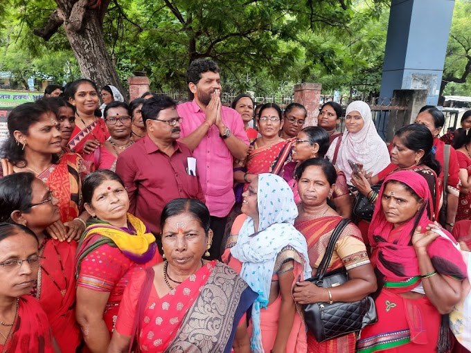 अंगणवाडी ताईंसाठी 'जनशक्ती' मैदानात मागण्या मान्य नं झाल्यास मंत्रालयात घुसण्याचा इशारा