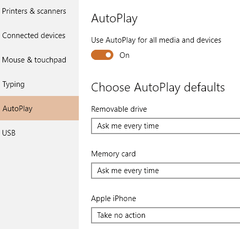 riproduzione automatica di windows 10