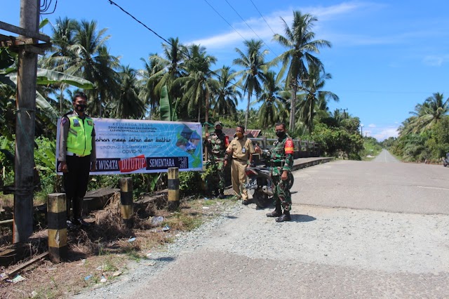 Babinsa Koramil Penajam Bersama Instansi Terkait Lakukan Penutupan Sejumlah Objek Wisata Di Kabupaten PPU