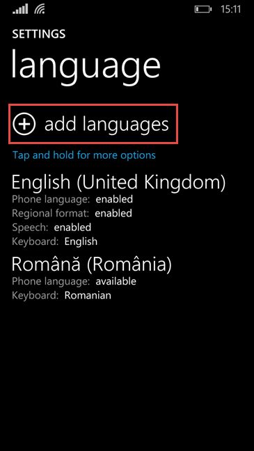 Windows 10 Mobile, Windows Phone 8.1, Sprache, Anzeige, Änderung