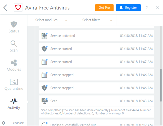 Avira 무료 보안 제품군