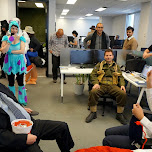 the team getting ready for pumpkin carvings in Etobicoke, Canada 