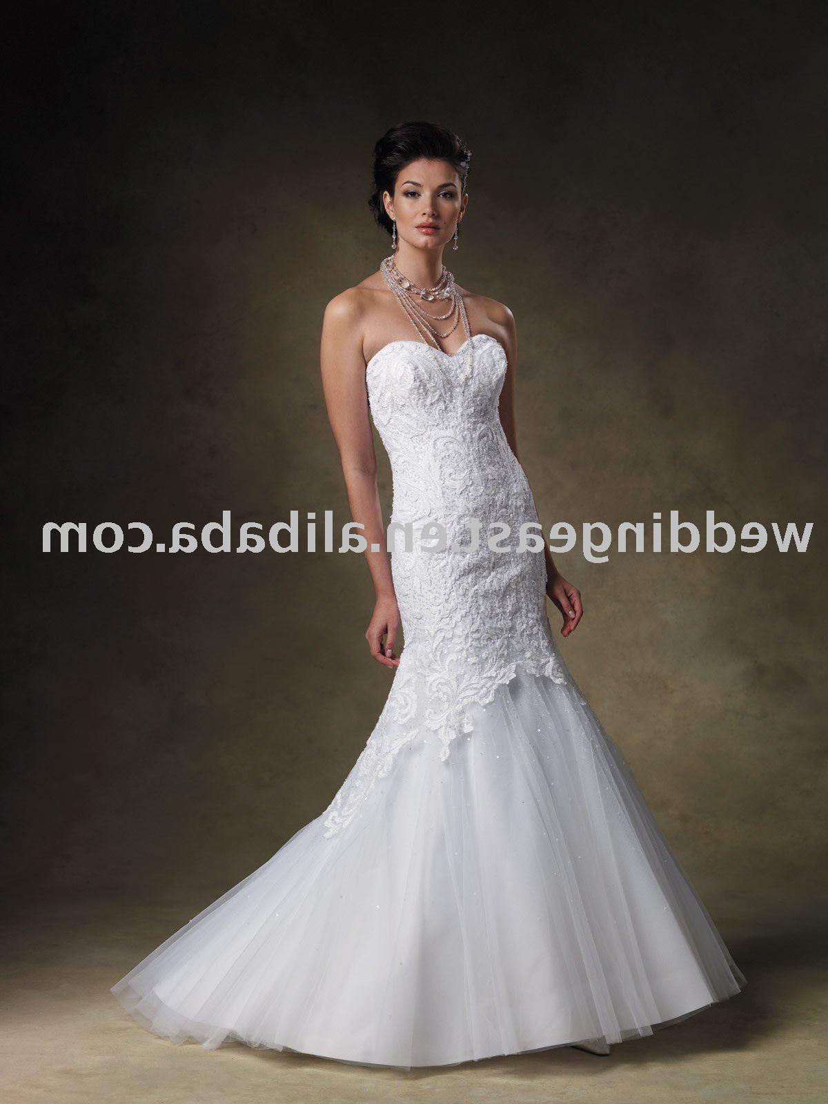 See larger image: A-line strapless white lace wedding gown-sqsm121