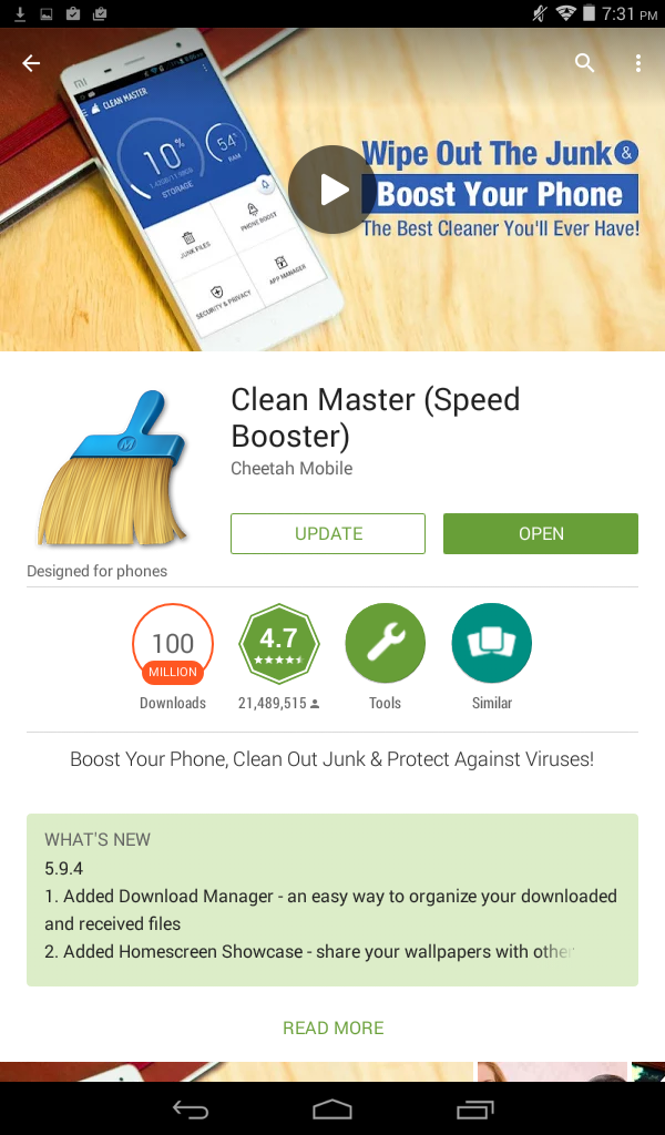 Como desinstalar o clean master