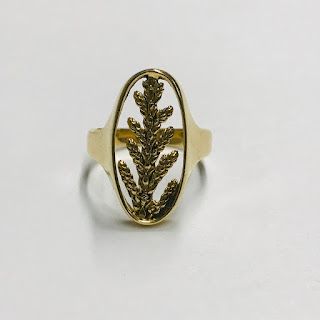 14K Gold Pierced Signet Ring