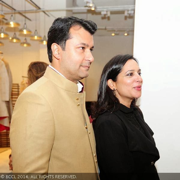 Ashish and Misha Soni during the Be Open exhibition, held at IGNCA, Janpath, New Delhi, on February 10, 2014.