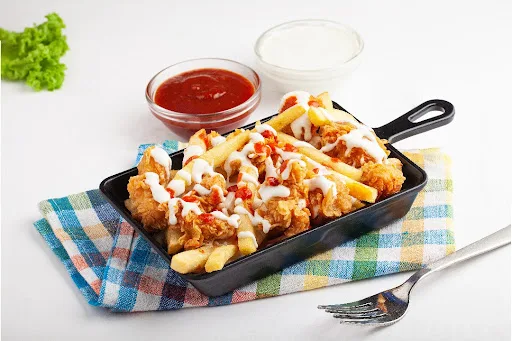 Chicken Popcorn Loaded Fries