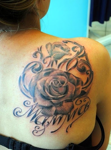 black rose tattoos on the back