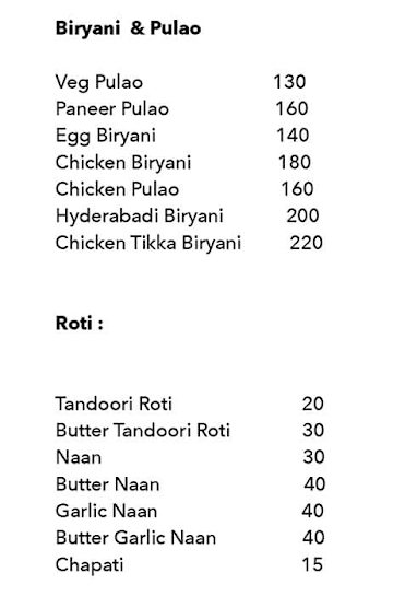 Hot Box menu 