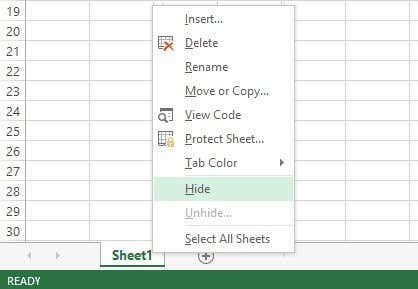 excel nascondi foglio