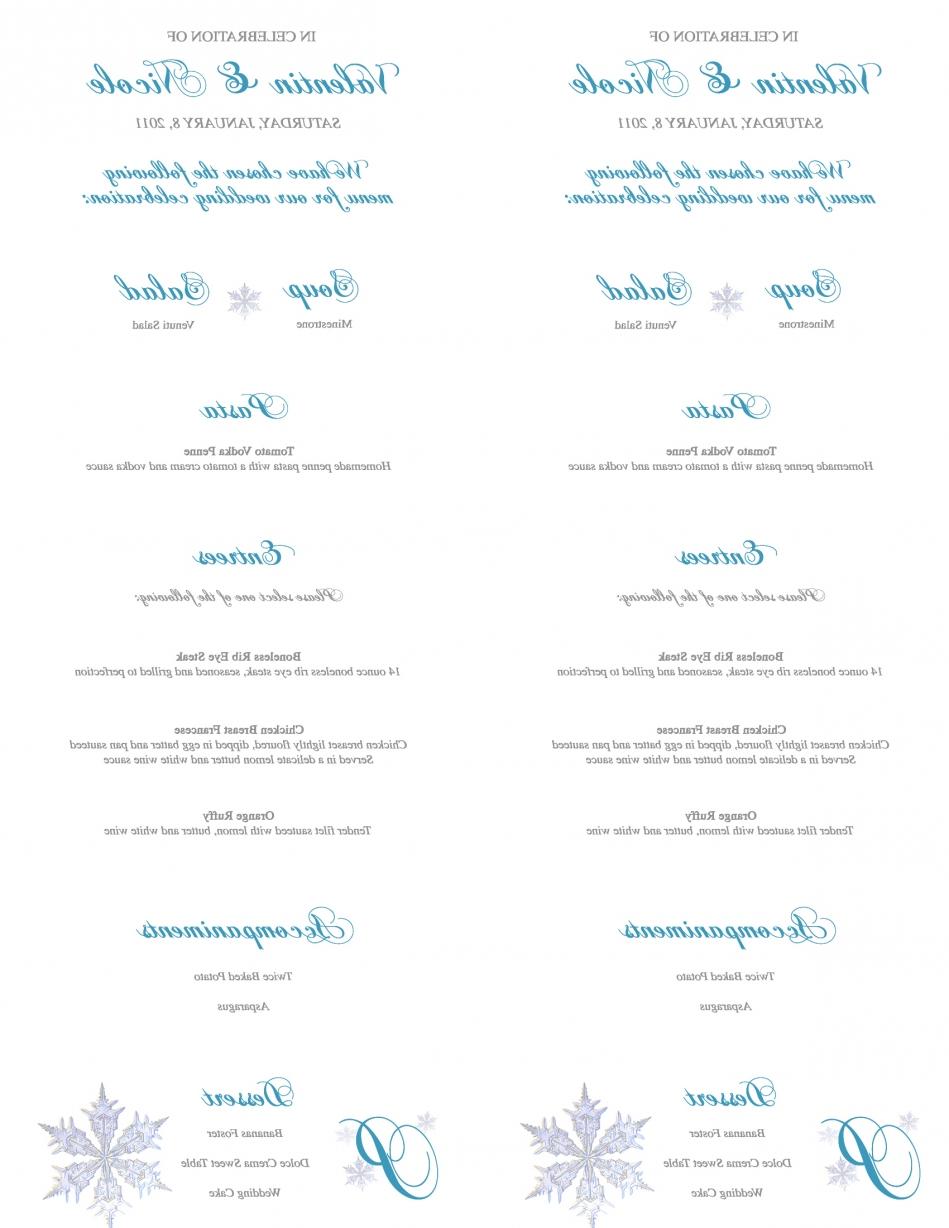 chicago wedding menu design