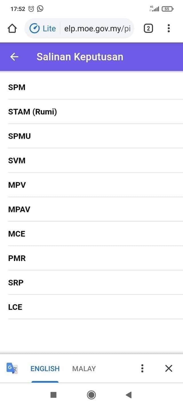 Lembaga peperiksaan elp Jadual SPM