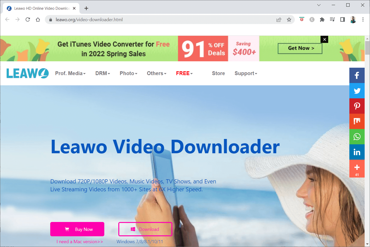 Descargador de videos Leawo.  descargadores de videos en línea gratis