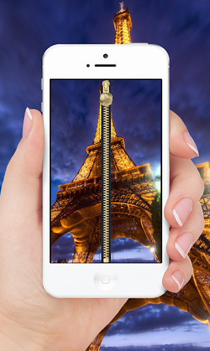 Rainy Paris Lock Screen Zipper