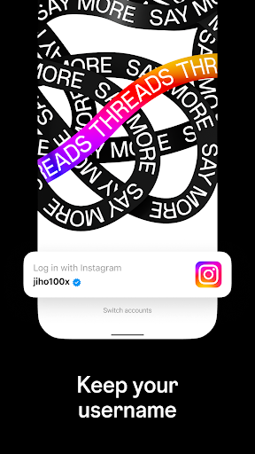 Screenshot Threads, an Instagram app