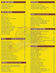 Srinidhi Fast Food menu 1