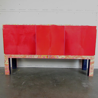 Luca Porcelli Power Flower Credenza with Hide Detailing