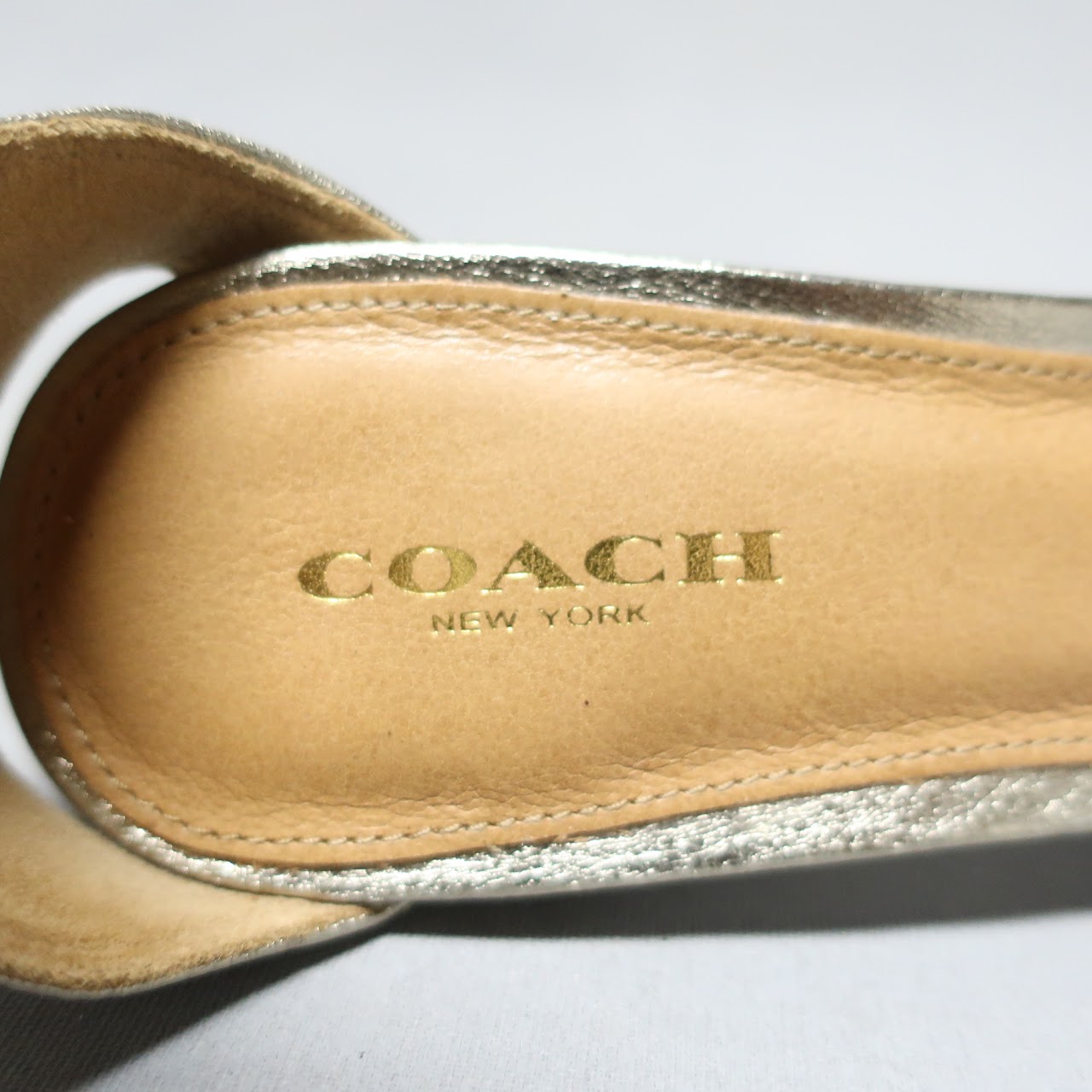 Coach Metallic Ankle Strap Sandals