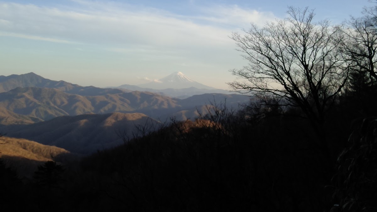 夕映えの富士