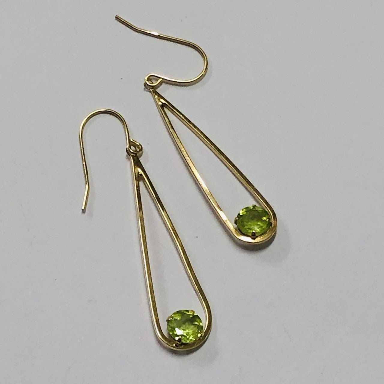 14K Gold and Stone Pendant Earrings