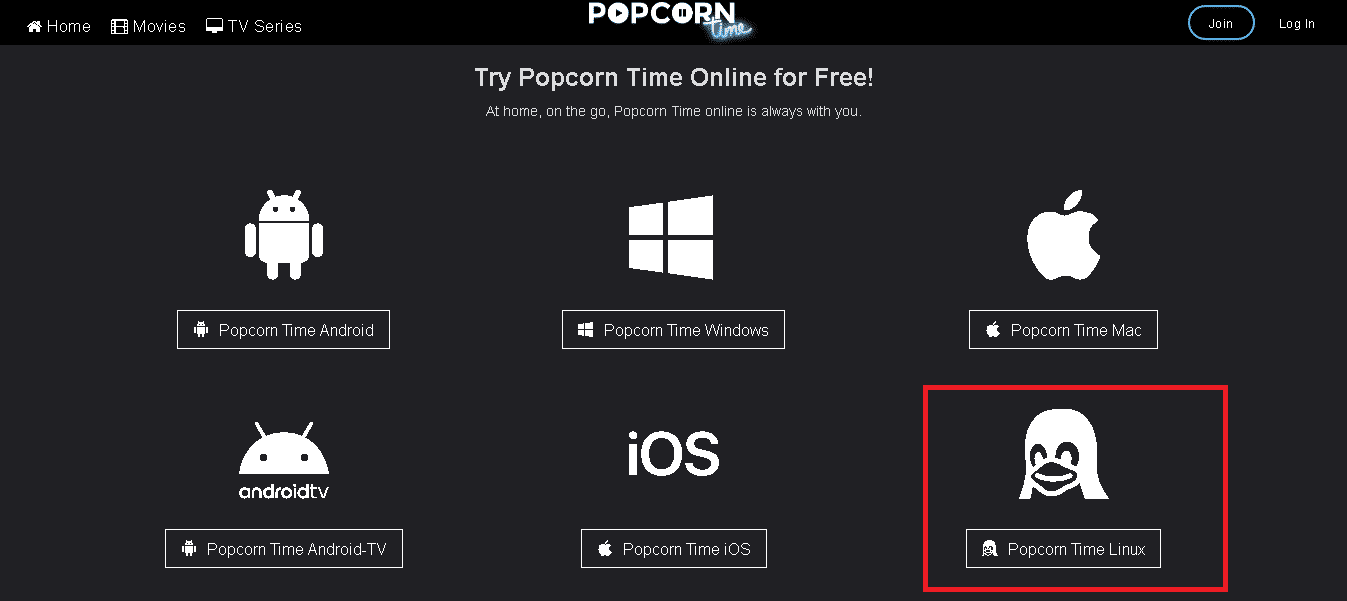 Popcorn Time Linux downloaden