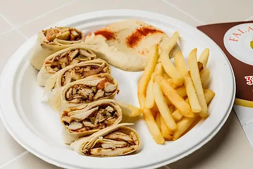 Chicken Shawarma Salad With French Fries