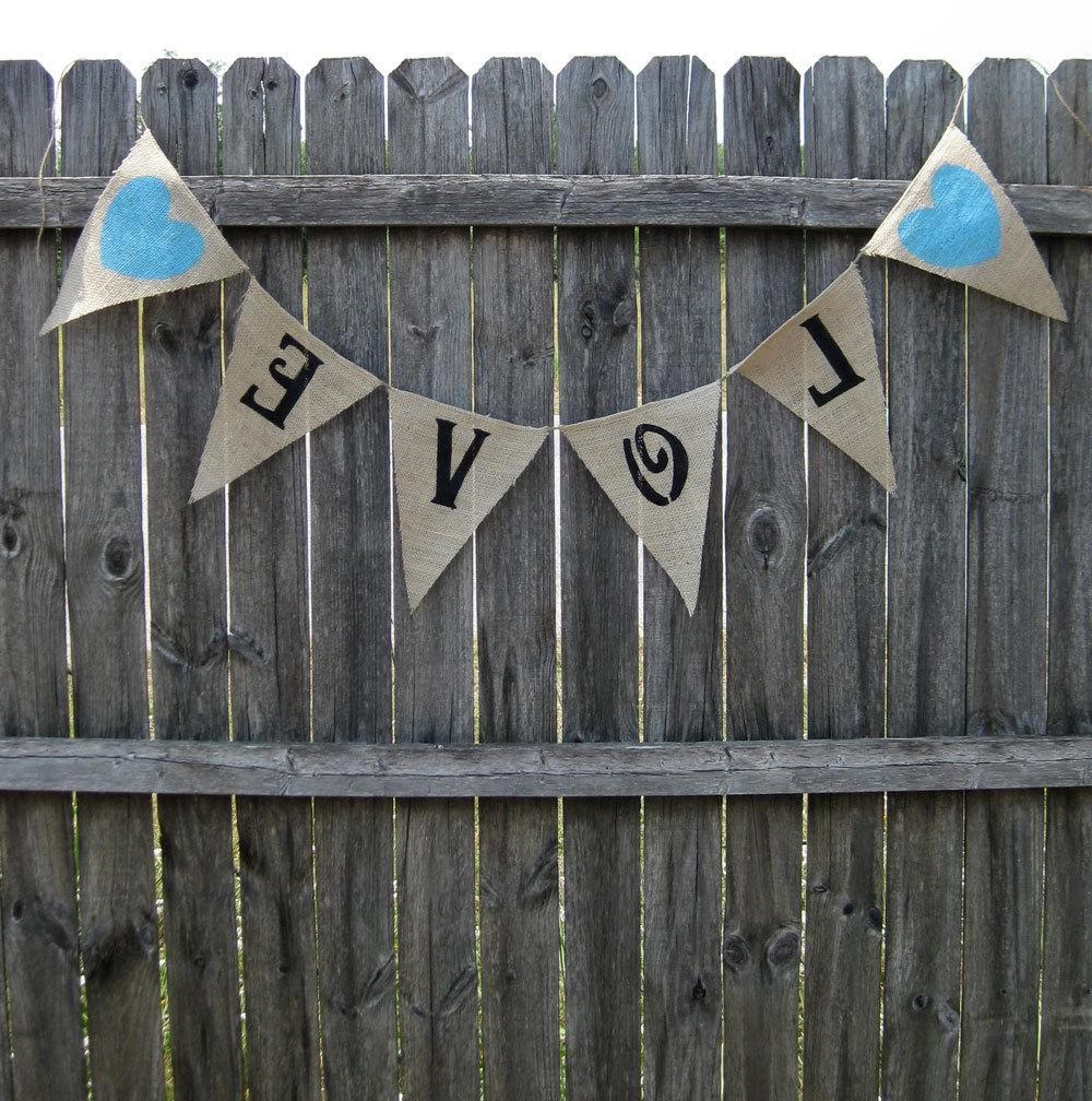 LOVE Burlap Banner Bunting