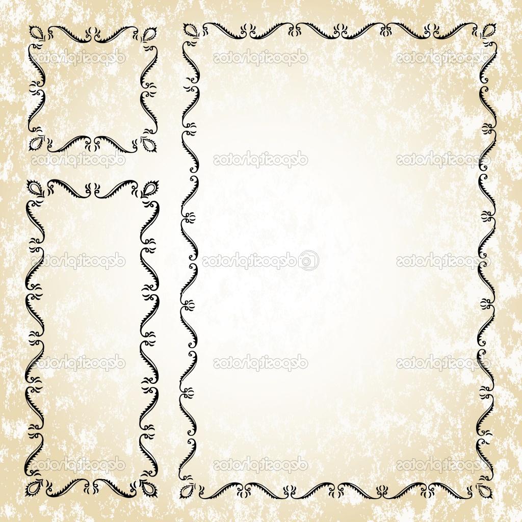 Decorative vector frame set, with seamless background pattern