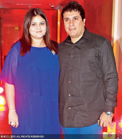 Mehak and Amith pose during Varshita and Sanjay's sangeet bash, held in the city recently.