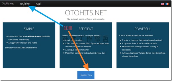 免費增加流量.流量交換工具(free traffic exchange)otohits.net註冊及操作使用教學01