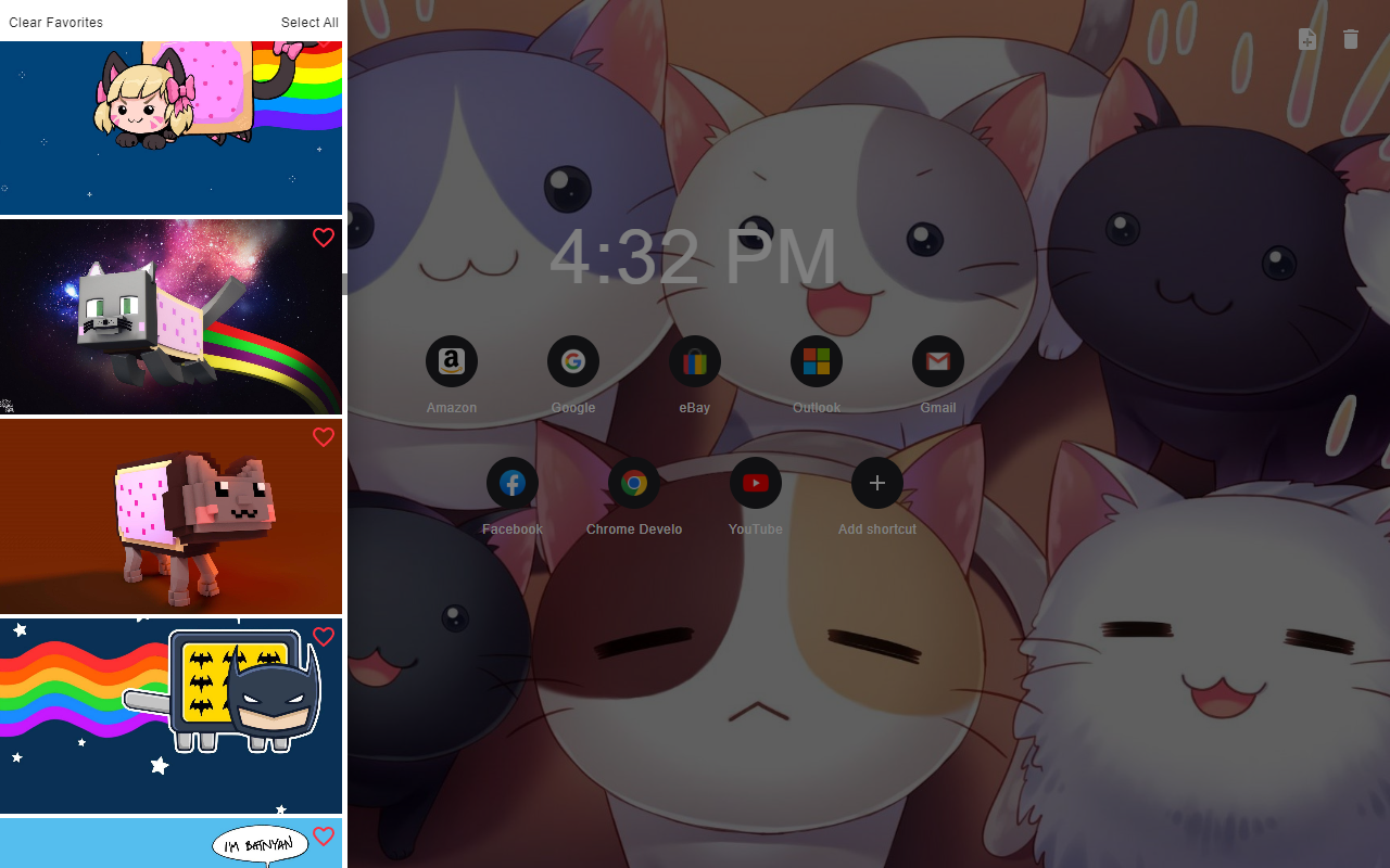 Nyan Cat New Tab Wallpaper Theme Preview image 3