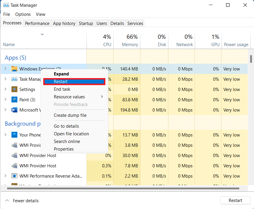 Ventana del Administrador de tareas.  Cómo arreglar la barra de tareas de Windows 11 que no funciona