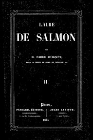 Cover of Fabre d'Olivet's Book Laure de Salmon, Tome II (1845,in French)