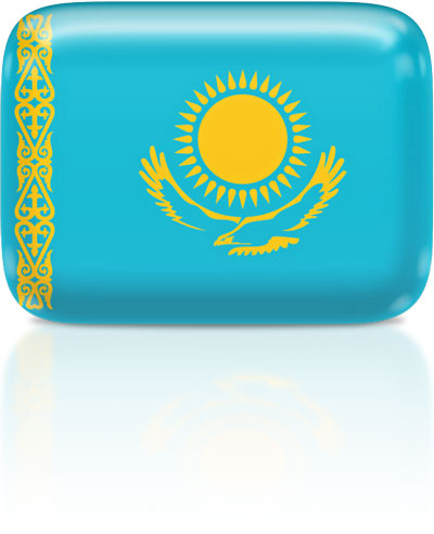 Kazakhstani flag clipart rectangular