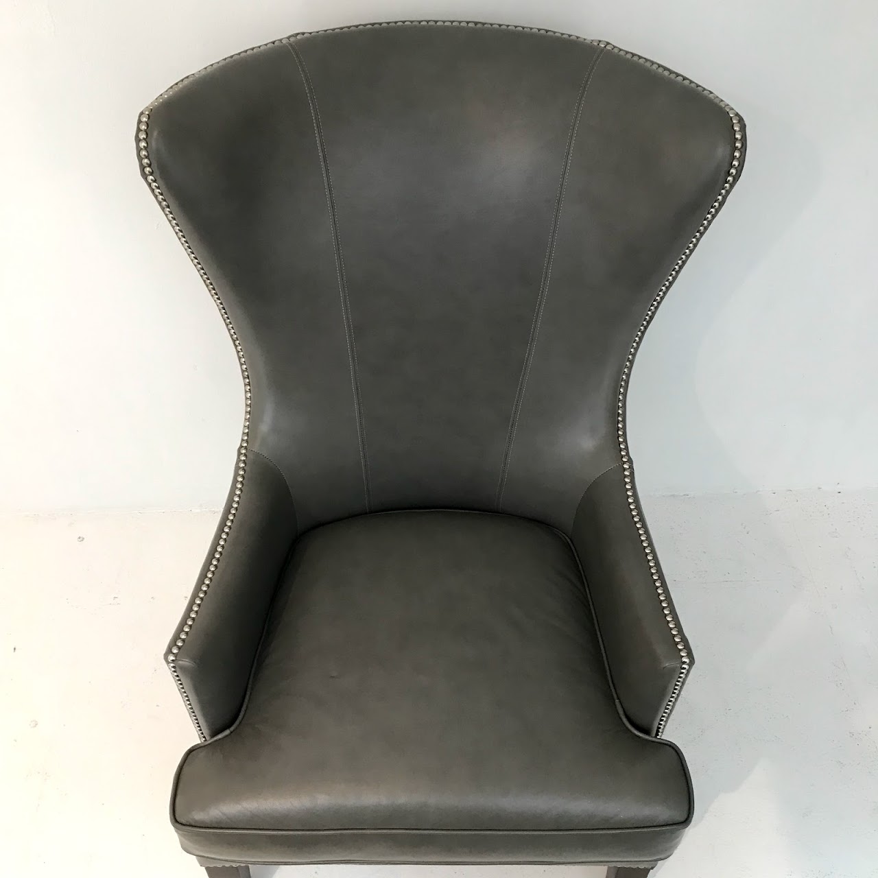 Bassett Furniture Leather Wing Chair #1