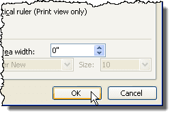 Chiusura della finestra di dialogo Opzioni in Word 2003