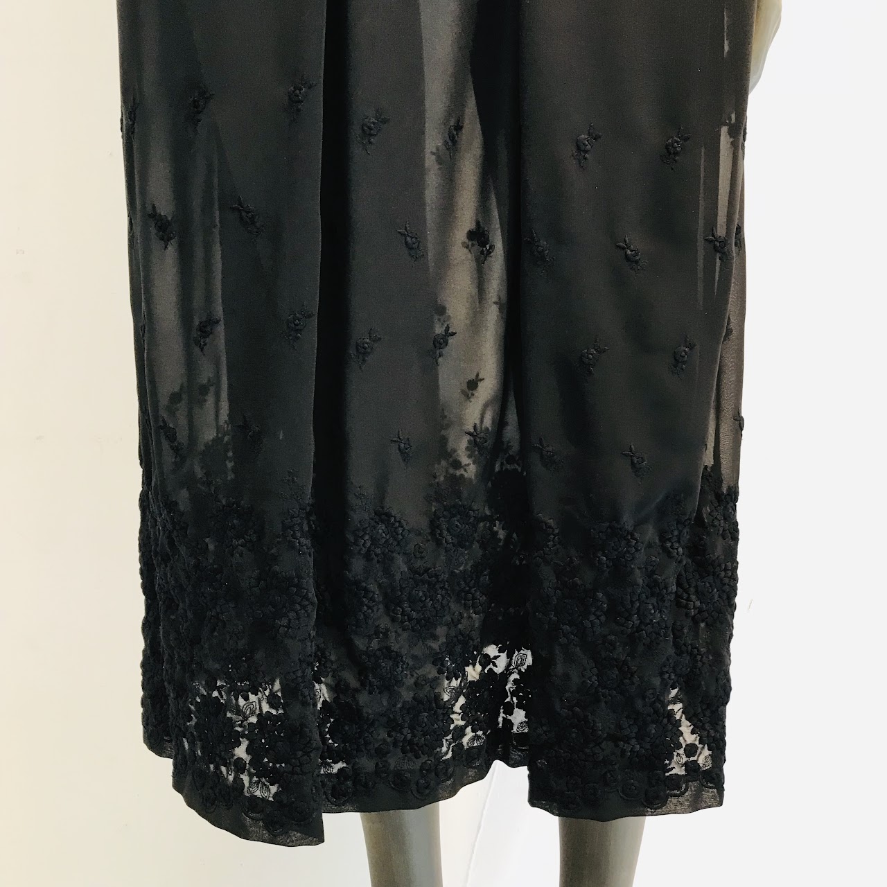 Comme Des Garçons Paneled Sheer Midi Dress