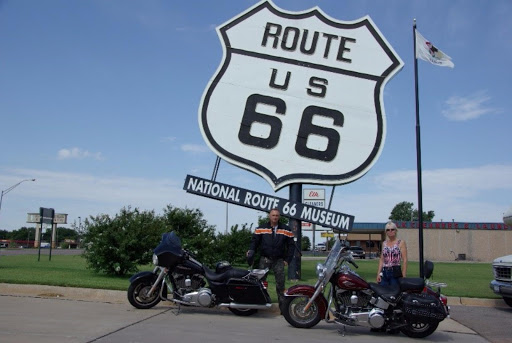 La route 66 sur Harley Davidson