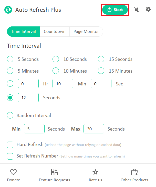 kliknij przycisk Start