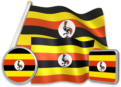 Ugandan flag animated gif collection