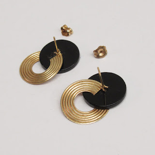 14K Gold and Acetate Modernist Earrings