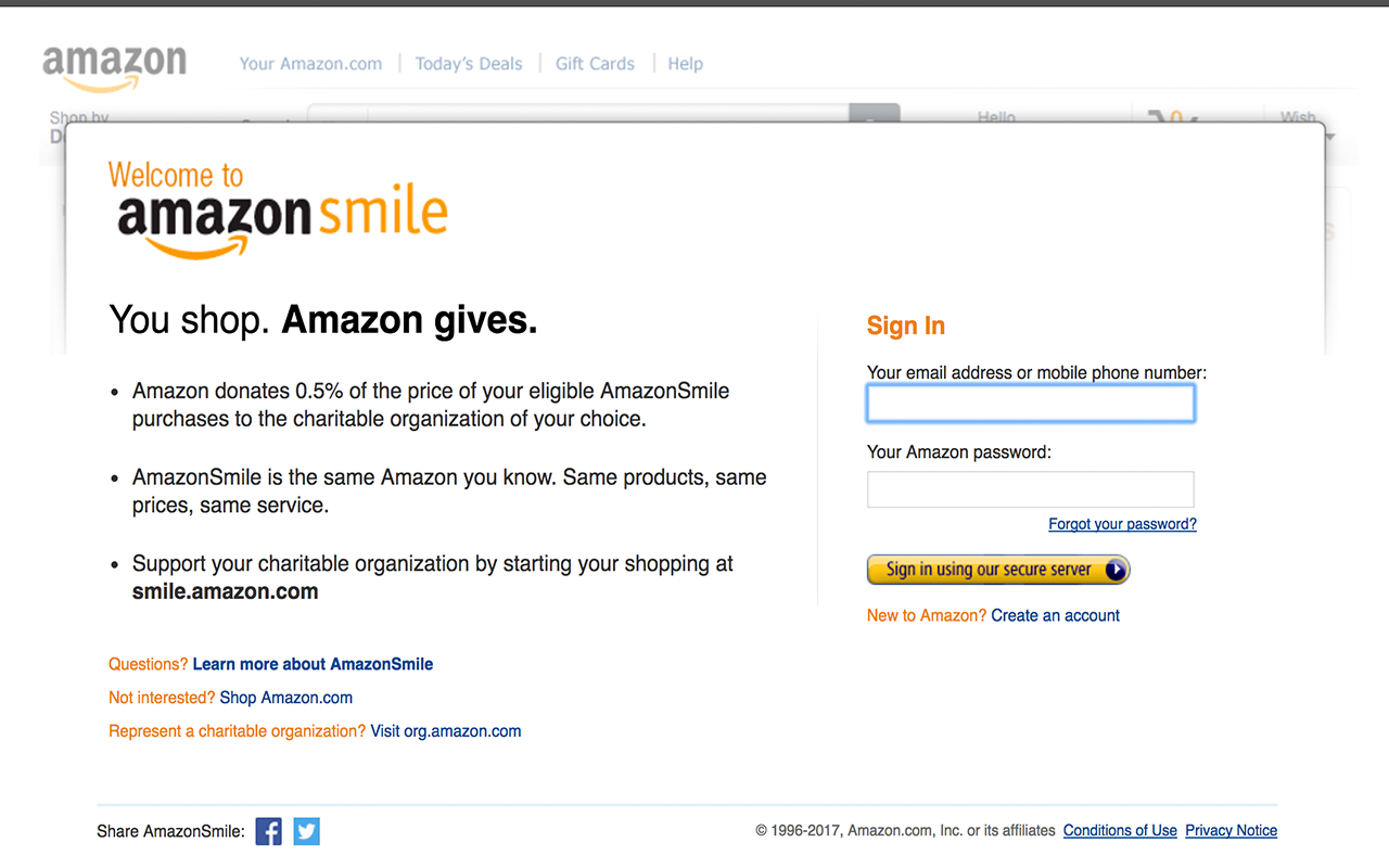 AmazonSmile Auto Redirect Preview image 1